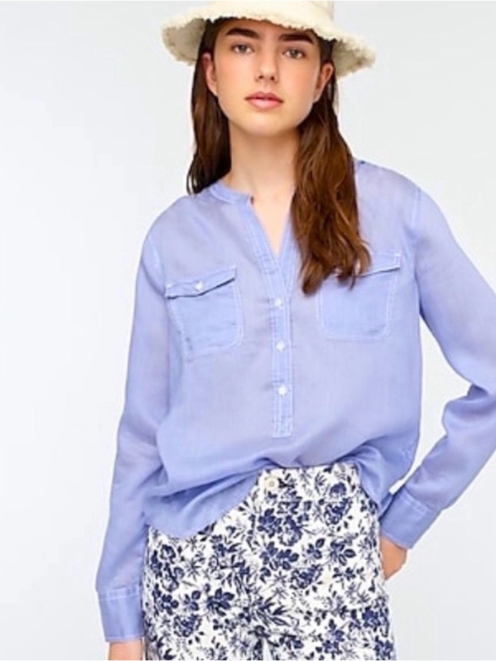 J.crew Classic Popover Shirt in Stripe size xxs